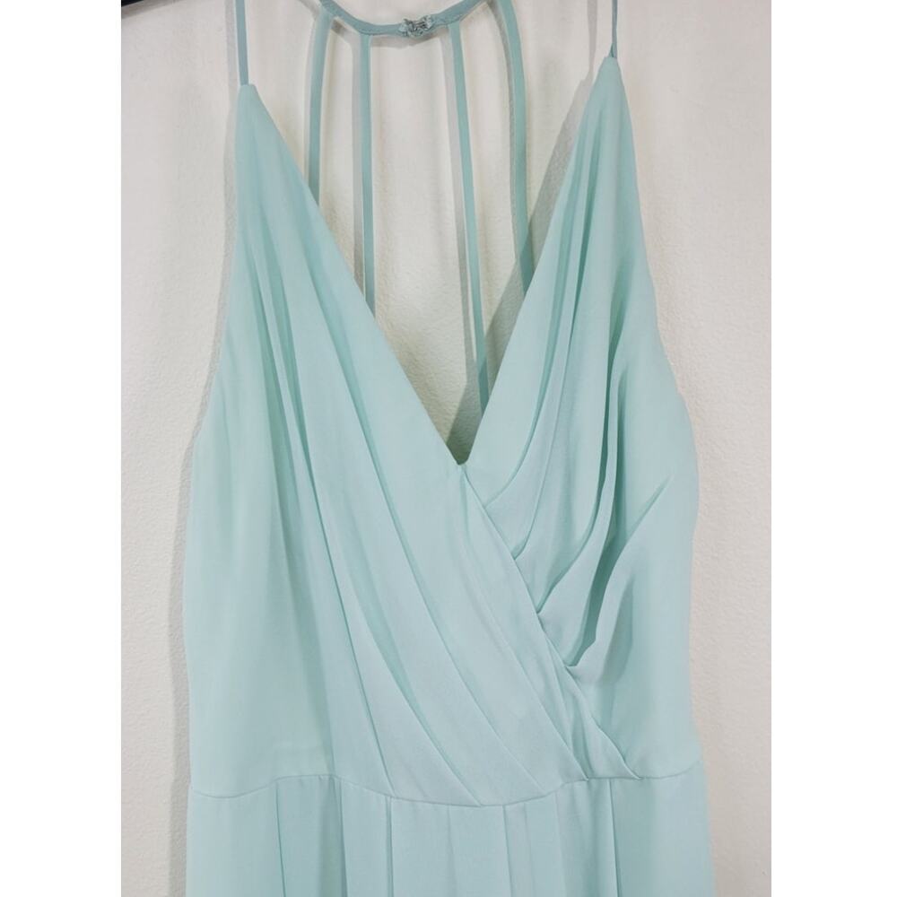 Bill Levkoff Dress Womens Size 12 Long Teal Flawless Elegant Chiffon Formal Wear